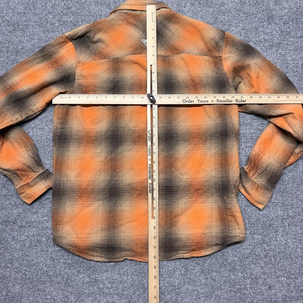 Columbia PHG Shirt Mens Medium Orange Plaid Flannel Button Long Sleeve Outdoor - Picture 9 of 11